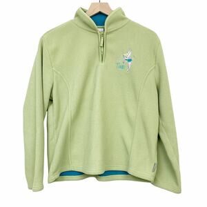 Vintage Tinkerbelle Disney Store Fleece Pullover Green Size Medium Sweater Tink